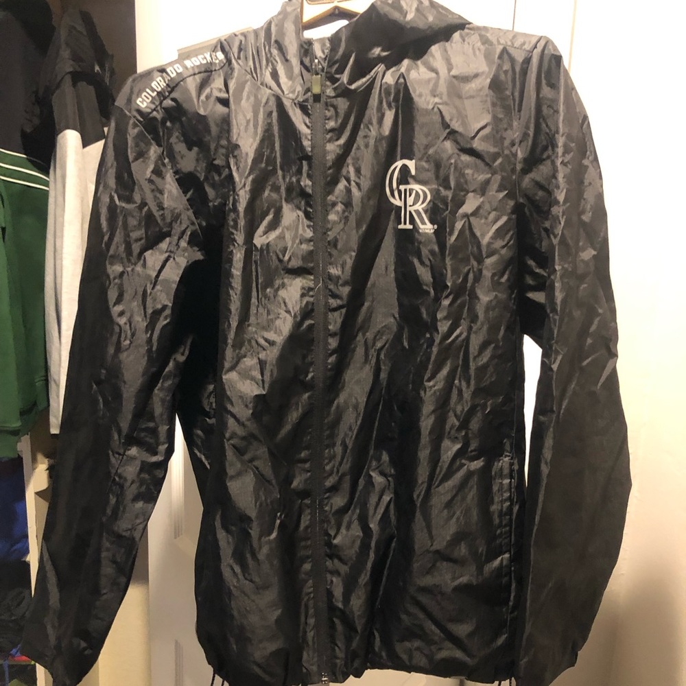 Colorado Rockies zip up with hood lightweight rain jacket